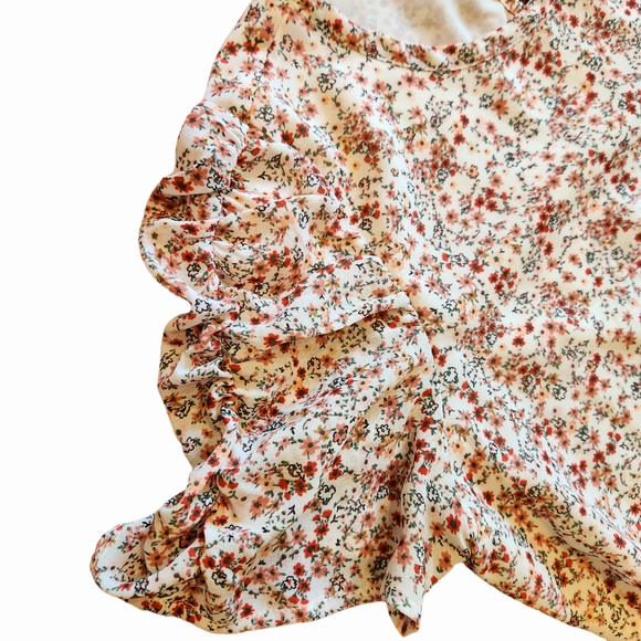 LOFT SHORT SLEEVE FLORAL TOP - SMALLL PETITE - Picture 2 of 7